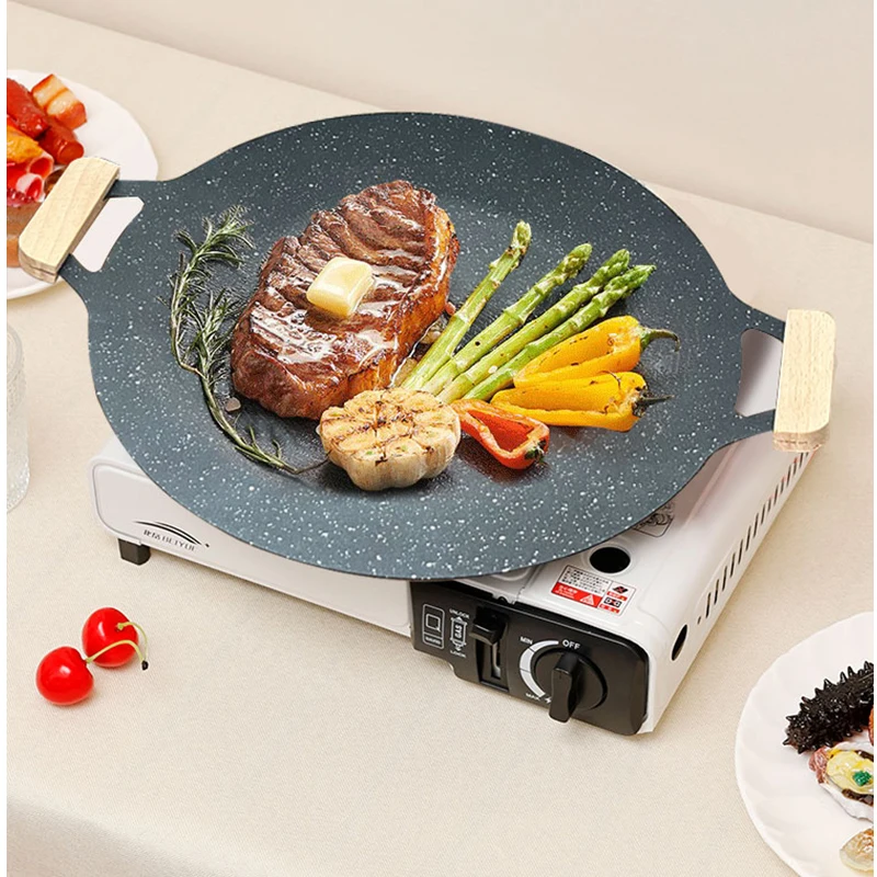 Multi-Purpose Mcrib Material Style Die-Cast Aluminium Extract Residual Liquid Outdoor Food Grill Round Non-Stick Baking Tray