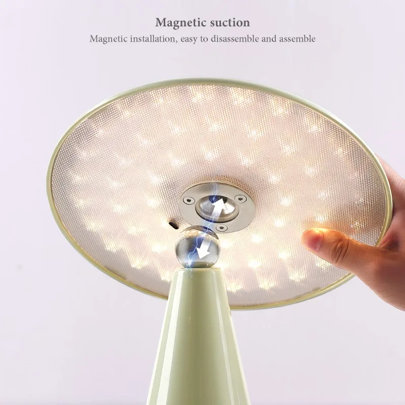 Modern Nordic LED Bedside Adjustable Top Touch Control Table Lamp Restaurant Dinner Light Cordless Hotel Rechargeable Table Lamp