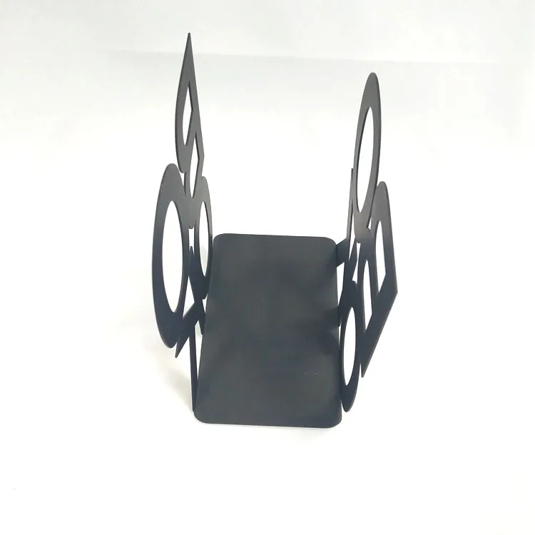 Hot Sale High Quality iron craft home decor hollowed out book stand decorative metal bookends