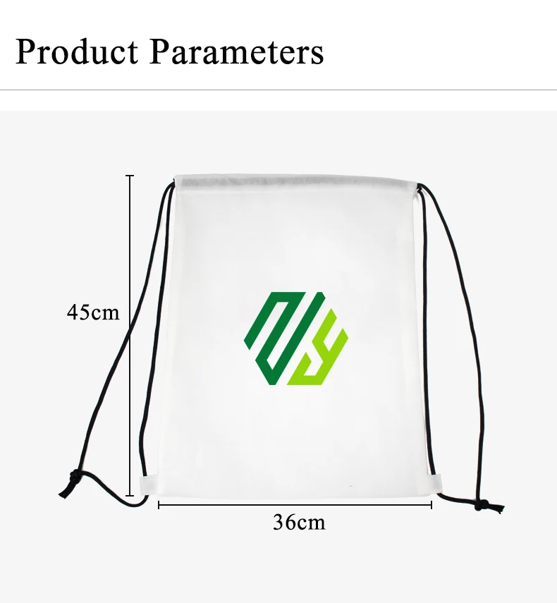Custom print logo gym non woven drawstring backpack bag