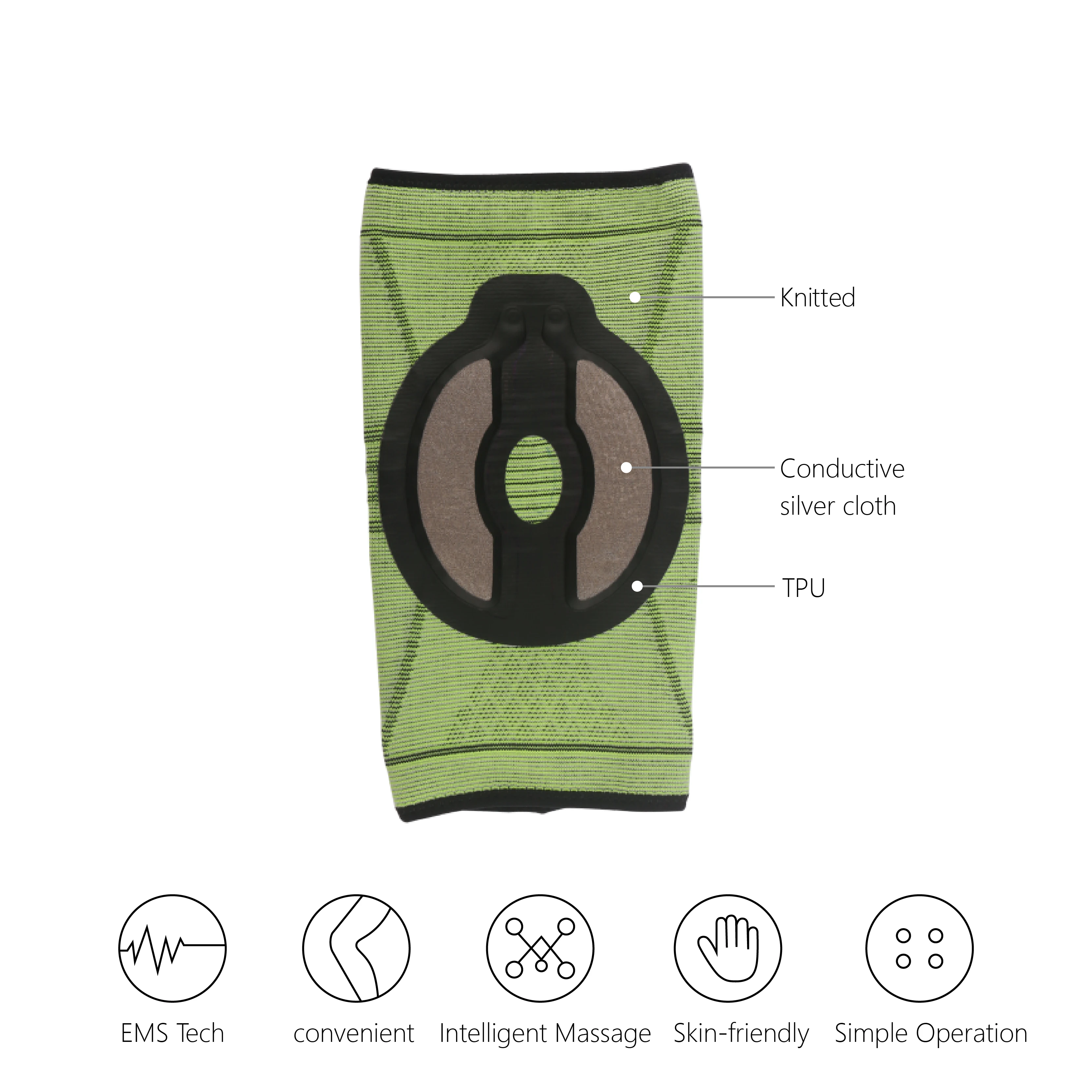 2023 Amazon Hot Sale Products Sport Knee Brace with EMS/TENS Massage Technology Leg Press Knee Pads Tens EMS Machine