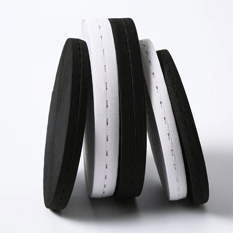 Wholesale Polyester Latex White And Black Pregnant Woman Pants Waist Extender Adjustable Elastic Band Button Hole Elastic