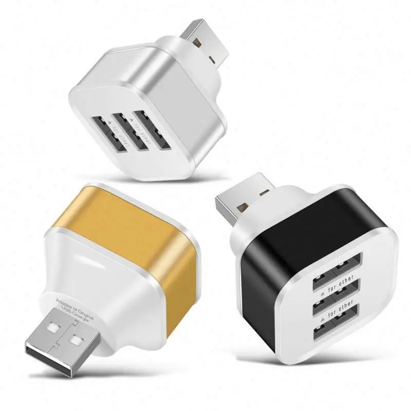 Концентратор USB 2 0 для быстрой зарядки 3 порта мобильных телефонов планшетов клавиатуры мышей зарядных устройств настенный адаптер USB-разветвитель со светодиодным