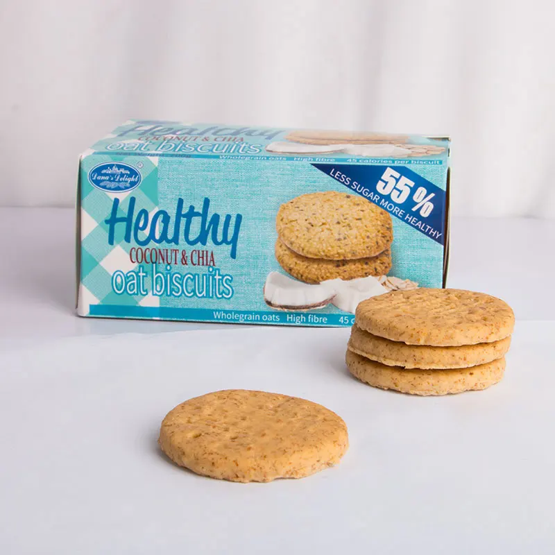 Delicious Baked Snacks Crispy Oatmeal Coconut Biscuit Chia Seeds Coconut Oat Cookies