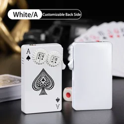 Creative Windproof Poker Green Flame Lighter Metal Lighter Rotatable Gear Luminous Playing Card Lighter