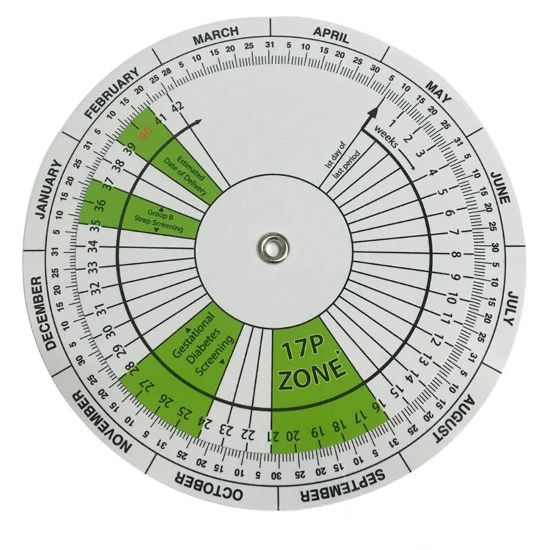 High quality wholesale Pregnancy Due Date Calculator Wheel Plastic Medical Round Pregnancy Calculator Wheel