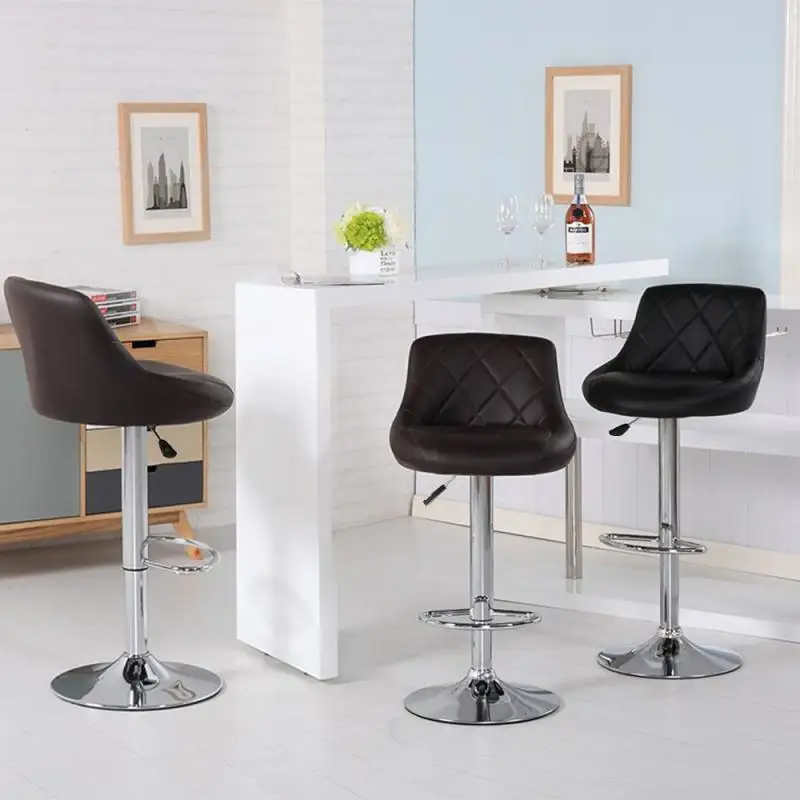 Huaxia Qipai Wholesale Customized Modern Style Bar Stool Lift Height Kitchen Counter Dining Chair Adjustable Swivel Bar Stool