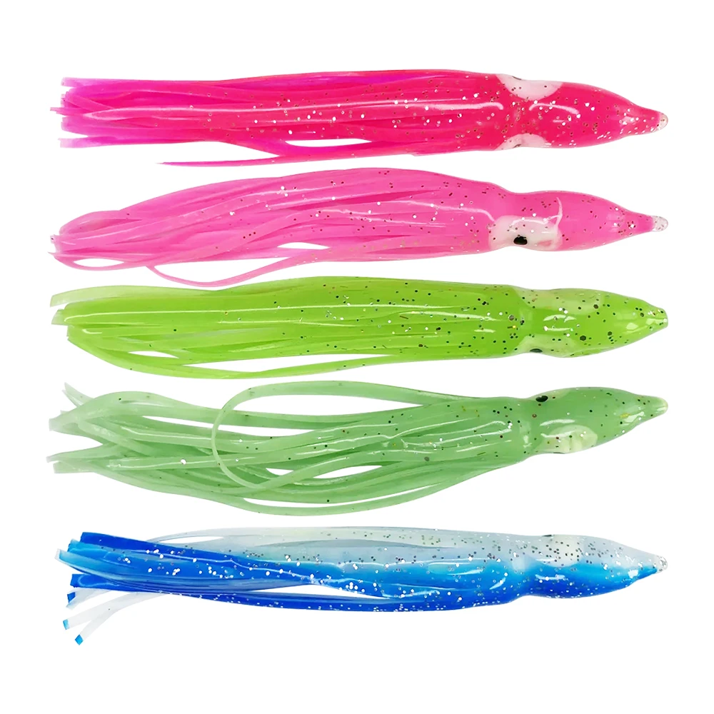hot sale 3.5g 10cm Saltwater Soft Fishing Lures Octopus Squid Skirt Lures Bait