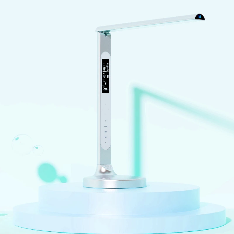 portative  durable mulit-functional speaker digital display learning Battery touchable controling paire usb port table lamp