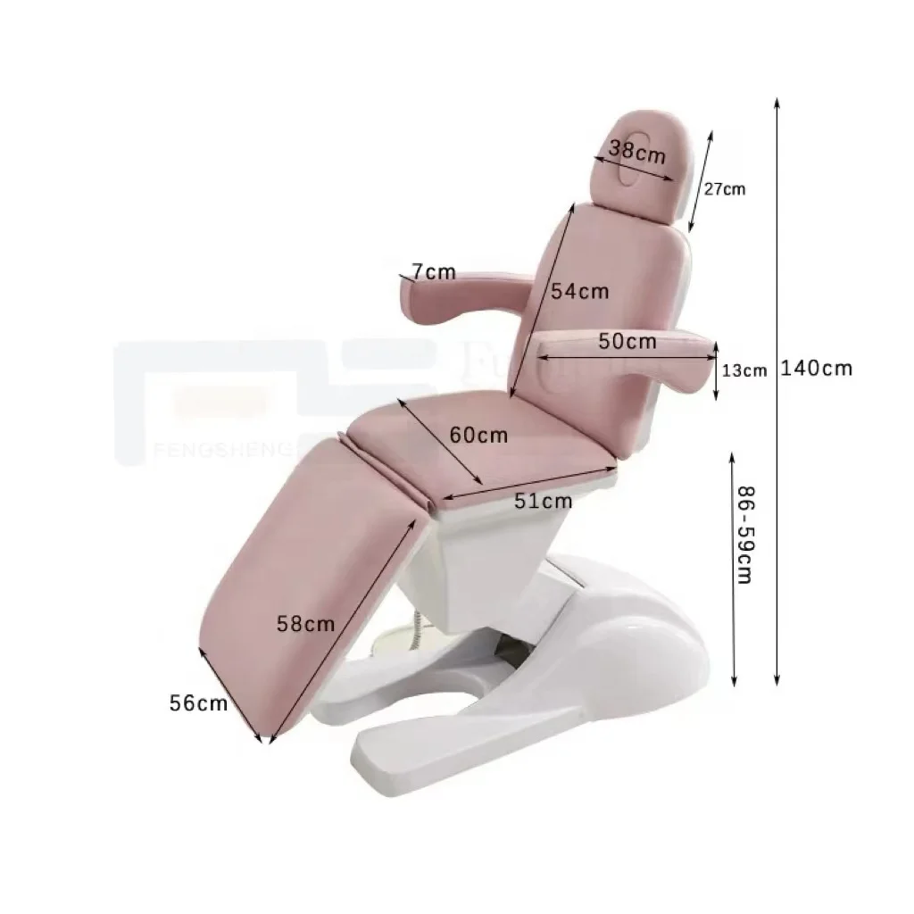 Pink 3 4 Motors Electric Facial Beauty Salon Bed Medical Spa Massage Treatment Table Podiatry Chair Aesthetic Tattoo Bed