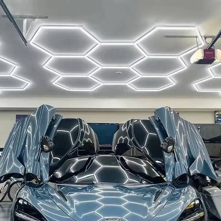 Прямая Продажа с завода дизайн улья шестигранный свет/гаражный свет/шестиугольная сетка светодиодный светильник для мастерской по уходу за