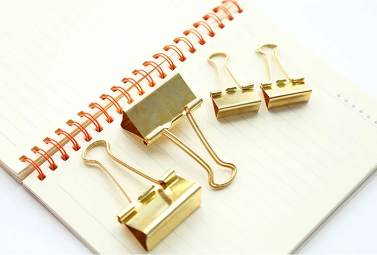 
customized Different size printing metal gold binder paper clips 