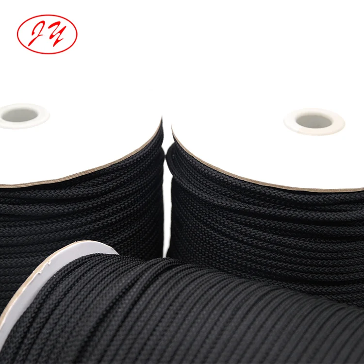 Stock 3mm 5mm Factory Eco-Friendly Cotton Black Round Rope Earloop Roll Elastic Cord for Mask