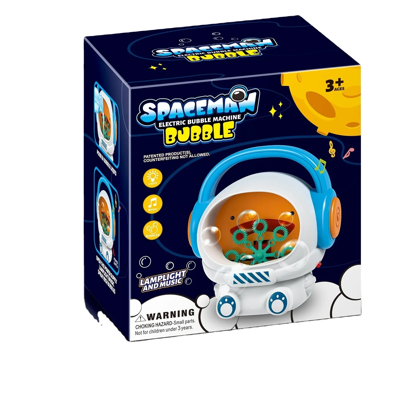 new portable automatic bubble machine astronaut electric soap water bubble blower  equipped with music and light suitable