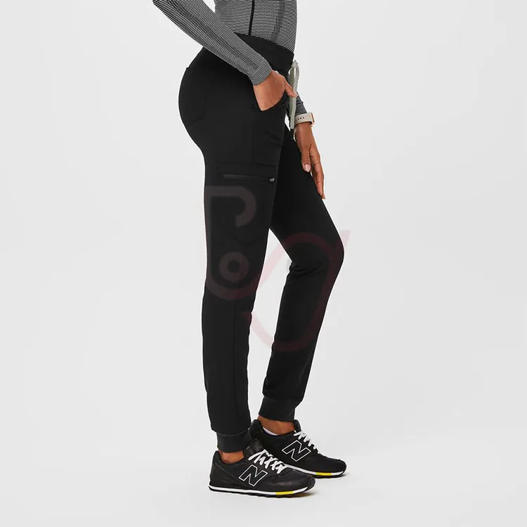 Customized Casual Trousers Hospital Uniforms  Women Scrub Pant High Waisted Jogger Scrub Pants