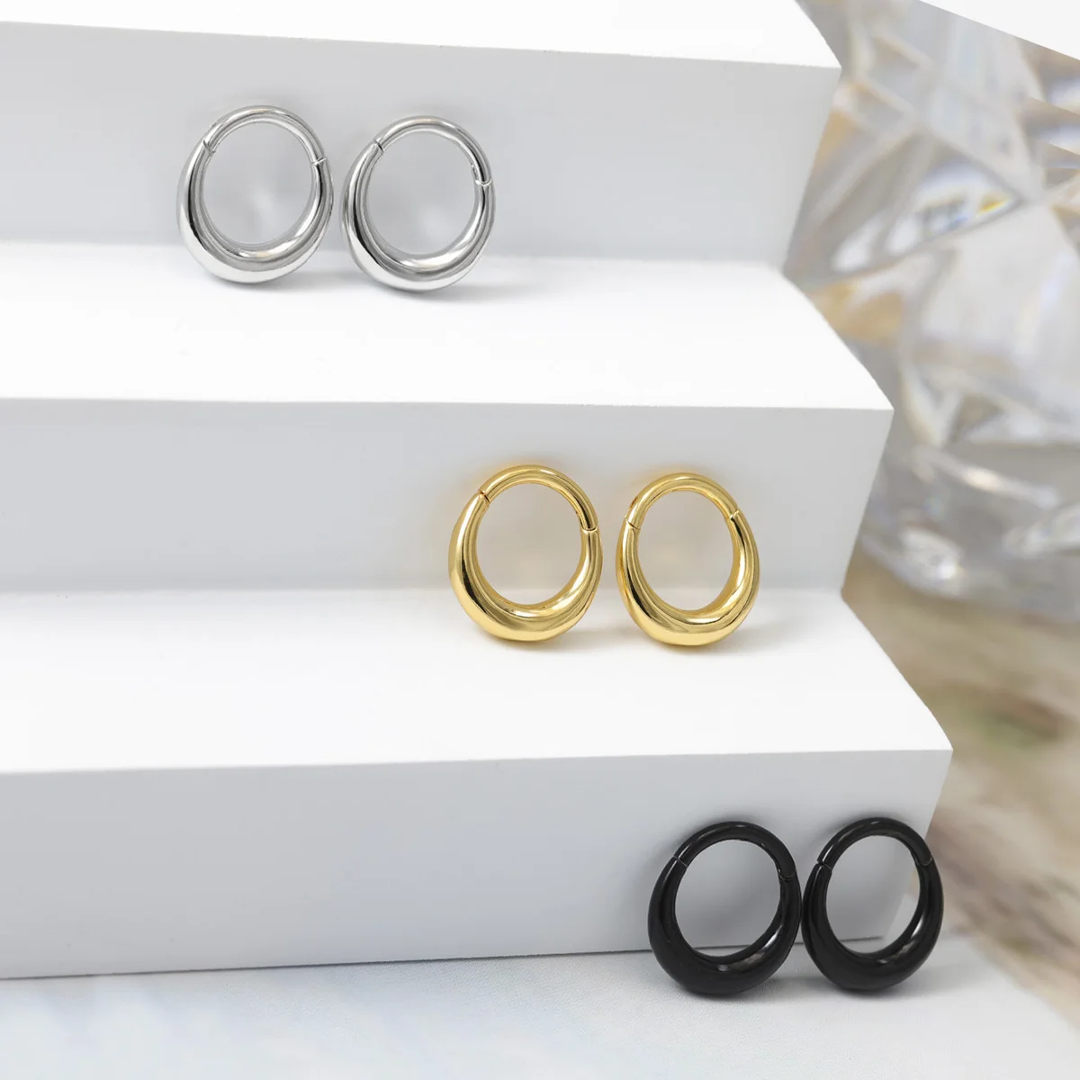 Smooth Nose Rings Hoops Stainless Steel Septum Rings Hinged Segment Nose Helix Cartilage Clicker Hoop Earrings Piercing Rings