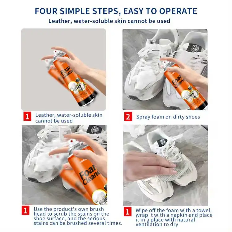 Hot Selling Waterless Wash Stain Removal Whitening Renewal Foam Shoe Cleaner