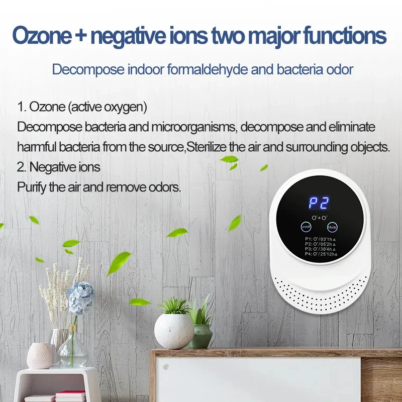 Air Ozone Generator With Touch Screen Pet House Smart Purifier Deodorization Deodorant for Litter Box Room Products