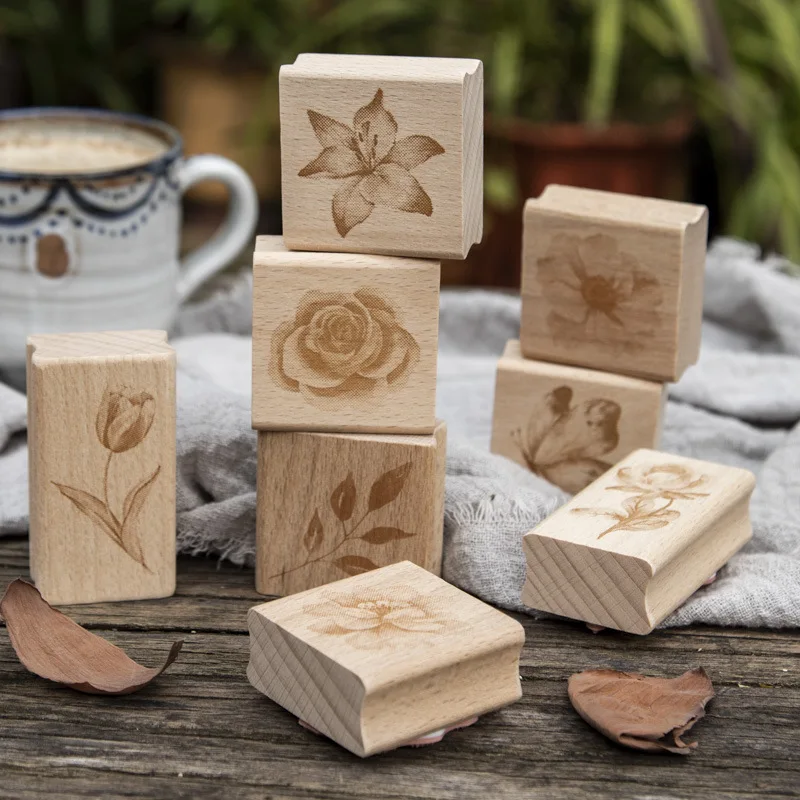 Новый Ретро цветок Дневник штамп креативный Diy Деревянные Ручной счет