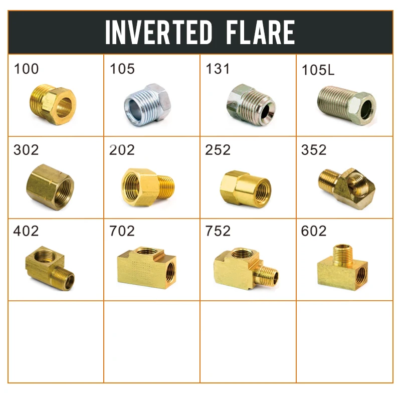 Inverted Flare Female Plumbing 1/4 Inch Threaded Union Brass Fittings