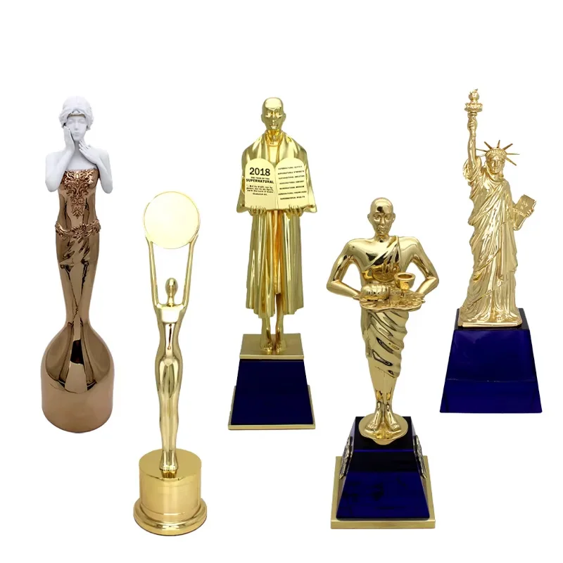 Wholesale Metal Award trophies Custom resin Oscar Statuettes Gold Trophy Statuettes Trophy souvenirs