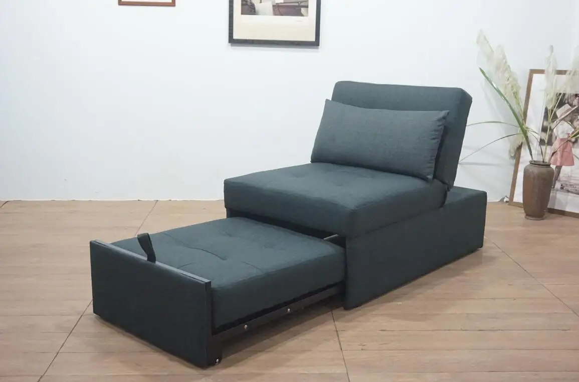 Folding Fabric Single Ottoman Chair Sofa Bed