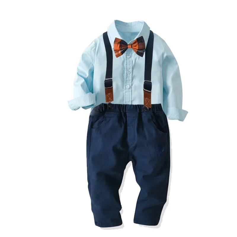 Children Gentleman Boy Outfits Boys Clothing Sets Autumn Kids Boy Clothes Suit 2pcs For 1-7T 20K085