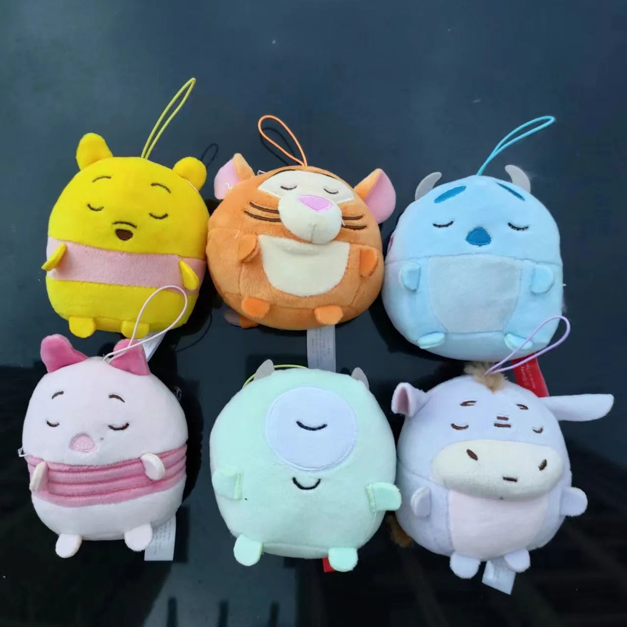 Hot Claw Machine Toys Stitching Winnies Mickeys Pendant Stuffed PlushToys With Keyring Wholesale