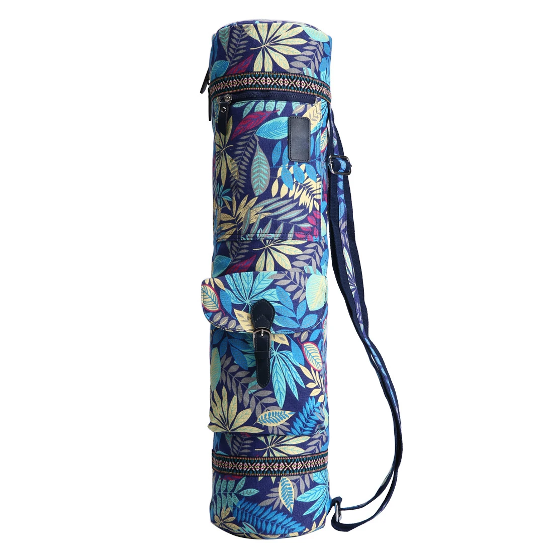 Vietnam Custom Design Eco Friendly Canvas fabric carry non slip gym yoga mat bag with storage pockets