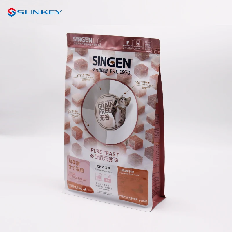 wholesale high quality stand  up pouch dry dog food 501bs 20kg bag