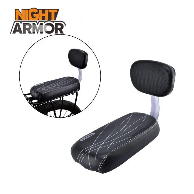 Bicycle Back Seat MTB PU Leather Soft Cushion Rear Rack Seat Children Seat with Back Rest