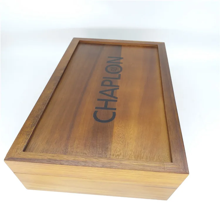 Деревянная коробка-органайзер для чая и кофе из акации с отсеками