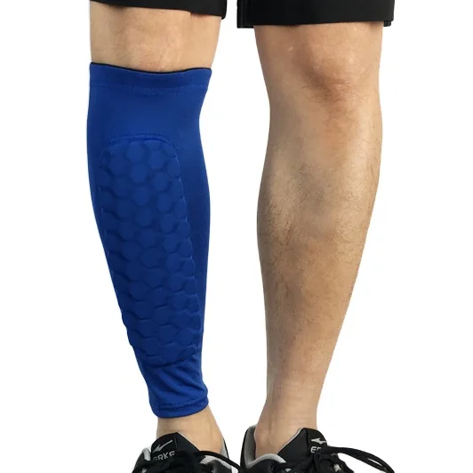 Custom High Quality Honeycomb Football Leg Strap Brace Support Pads Calf Compression Sleeve Soccer Shin Guard