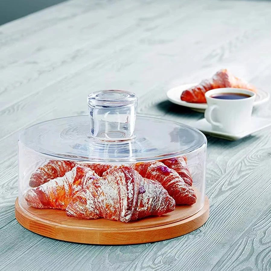 Wood Cake Stand,Cake Storage Plate Serving Platter Holder