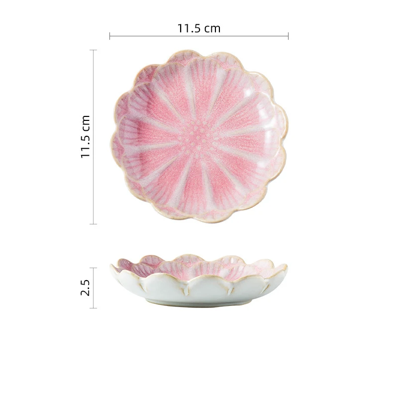 The Latest Design Flower Shape Tray Candy Snack Serving Dishes Plate Ceramic Seasoning Soy Sauce Dish For Home