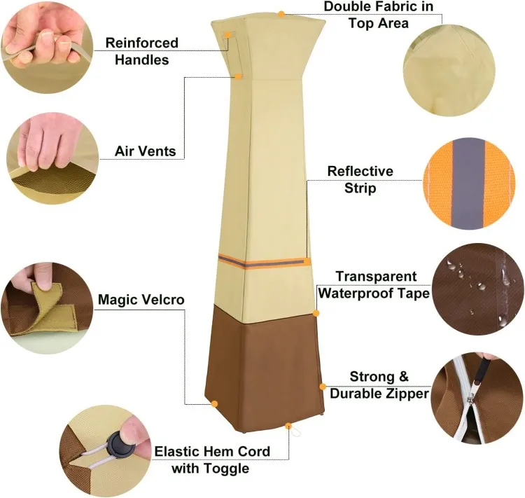 Anti-UV Patio Gas Heater Cover Outdoor Rain Proof Waterproof Resistant Heater Covers