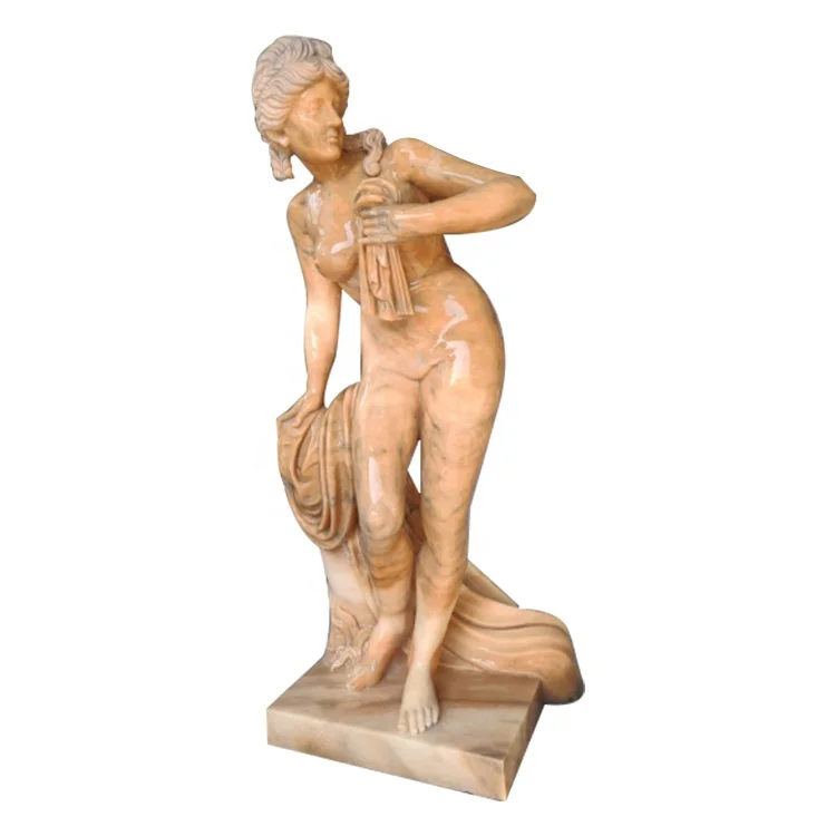 Nice Hand Carving Garden Decoration Bathing Woman Natural Stone Sculpture