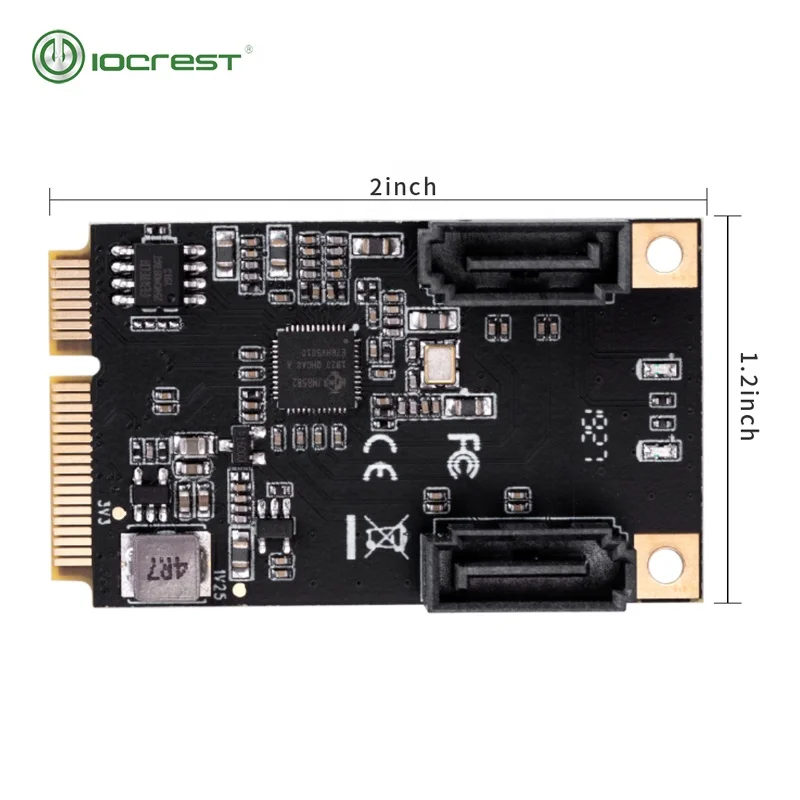 IOCREST 2 Port SATA III Full Height Mini PCIe 3.0 Controller Card