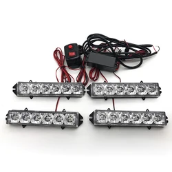 24W white red blue amber green car auto emergency grille flashing LED warning strobe light