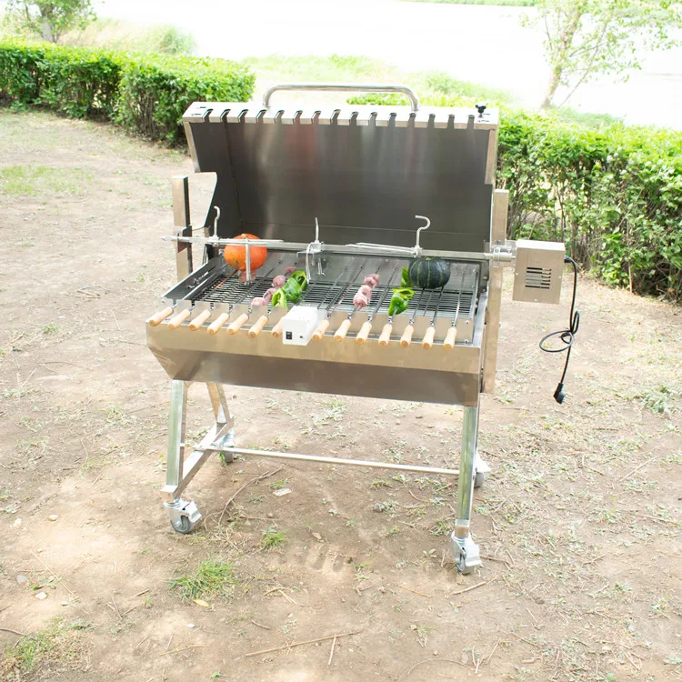 Barbeque Smoker Roast Whole Lamb Rotary Stainless Grilled Chicken Grill Machine