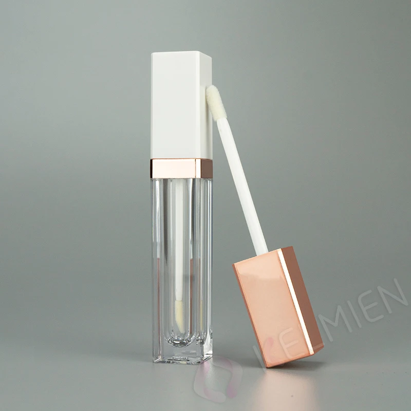 Rose gold lipgloss bottle clear lip gloss tube cosmetics packaging