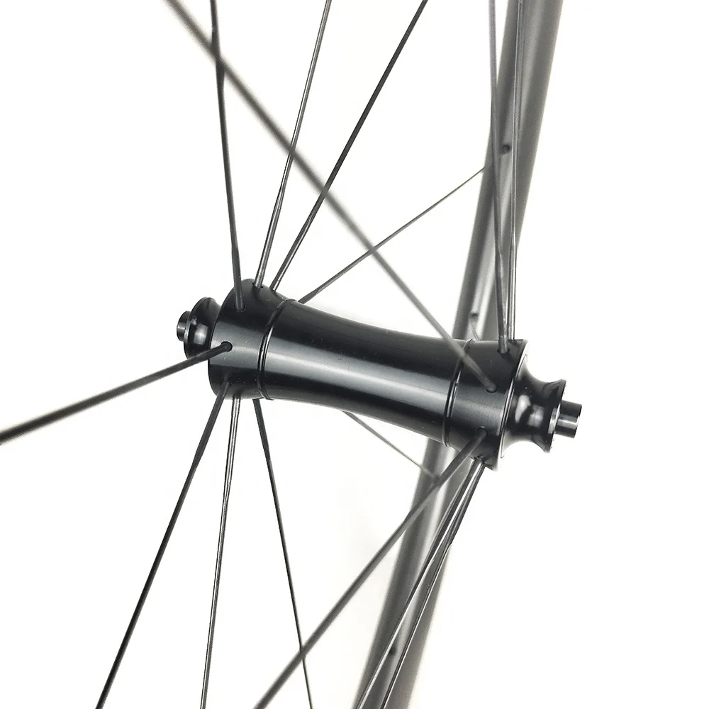 700c Road Clincher Wheels 45mm Asymmetrical Carbon Rim Brake Wheelset Tubeless Ready 2:1 Hub