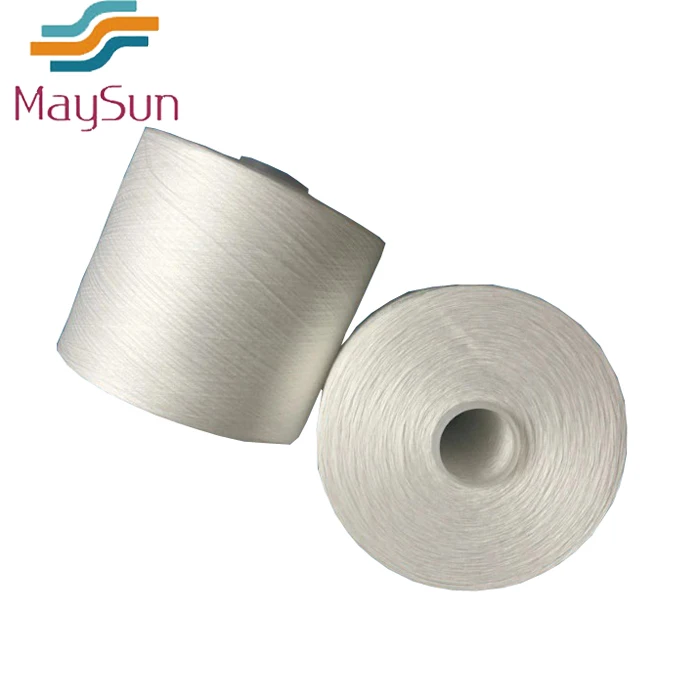 High tenacity raw white 50/3 Spun Polyester Yarn dope dyed bright white Microfiber yarn