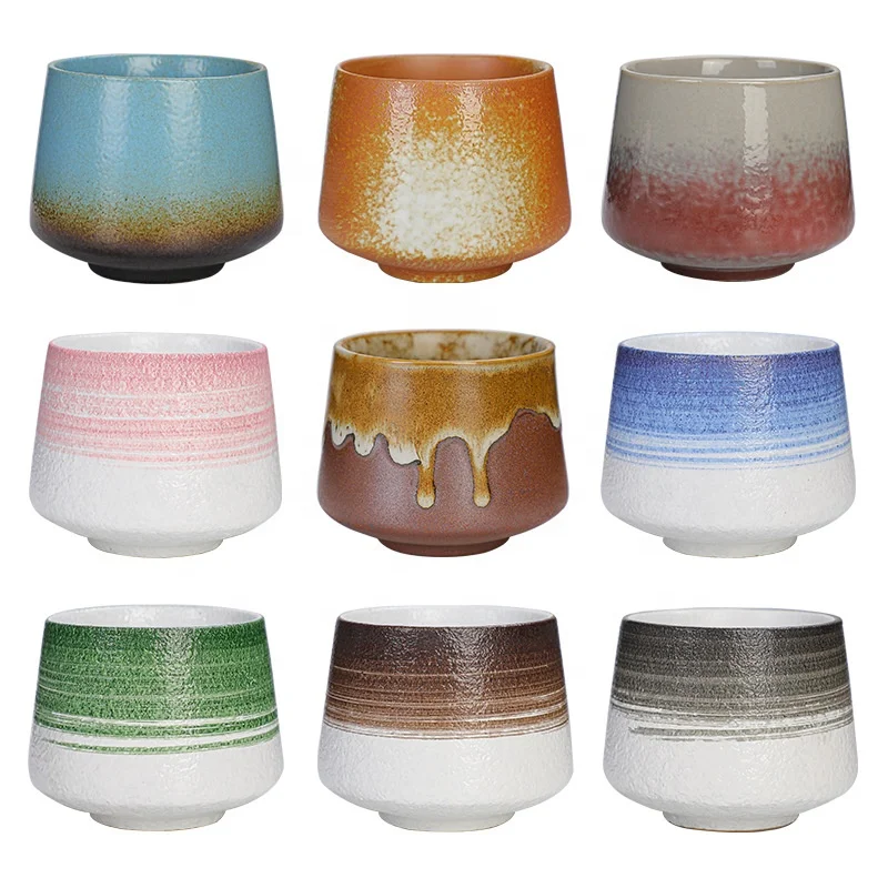 200ml Colourful Vintage Cheap Espresso Ceramics Milk Tea Cups Mugs Chinese Porcelain Tea Cups with Custom Logo