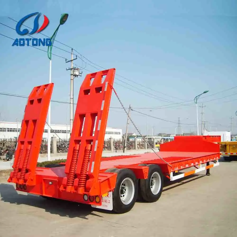 2 axles 40 tons 20 ton lowboy trailer heavy equipment hauling lowbed lowboy dolly trailer truck for sale