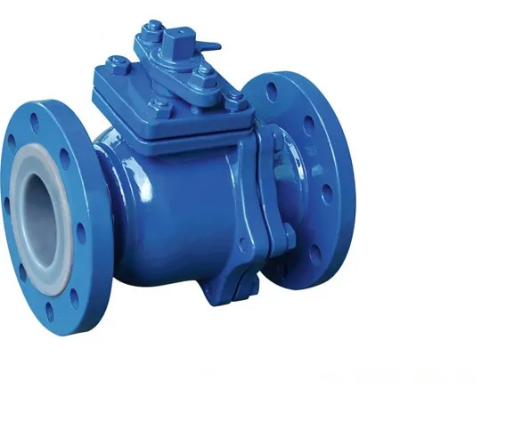 Высококачественная 4-дюймовая углеродистая сталь PTFE/PFA облицованный Фтор шаровой клапан фланцевого типа С червячным приводом для кислотостойкой химической промышленности