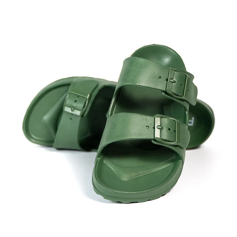 Мужские сандалии; Летние повседневные пляжные сандалии из натуральной кожи для мужчин; Цвет Зеленый