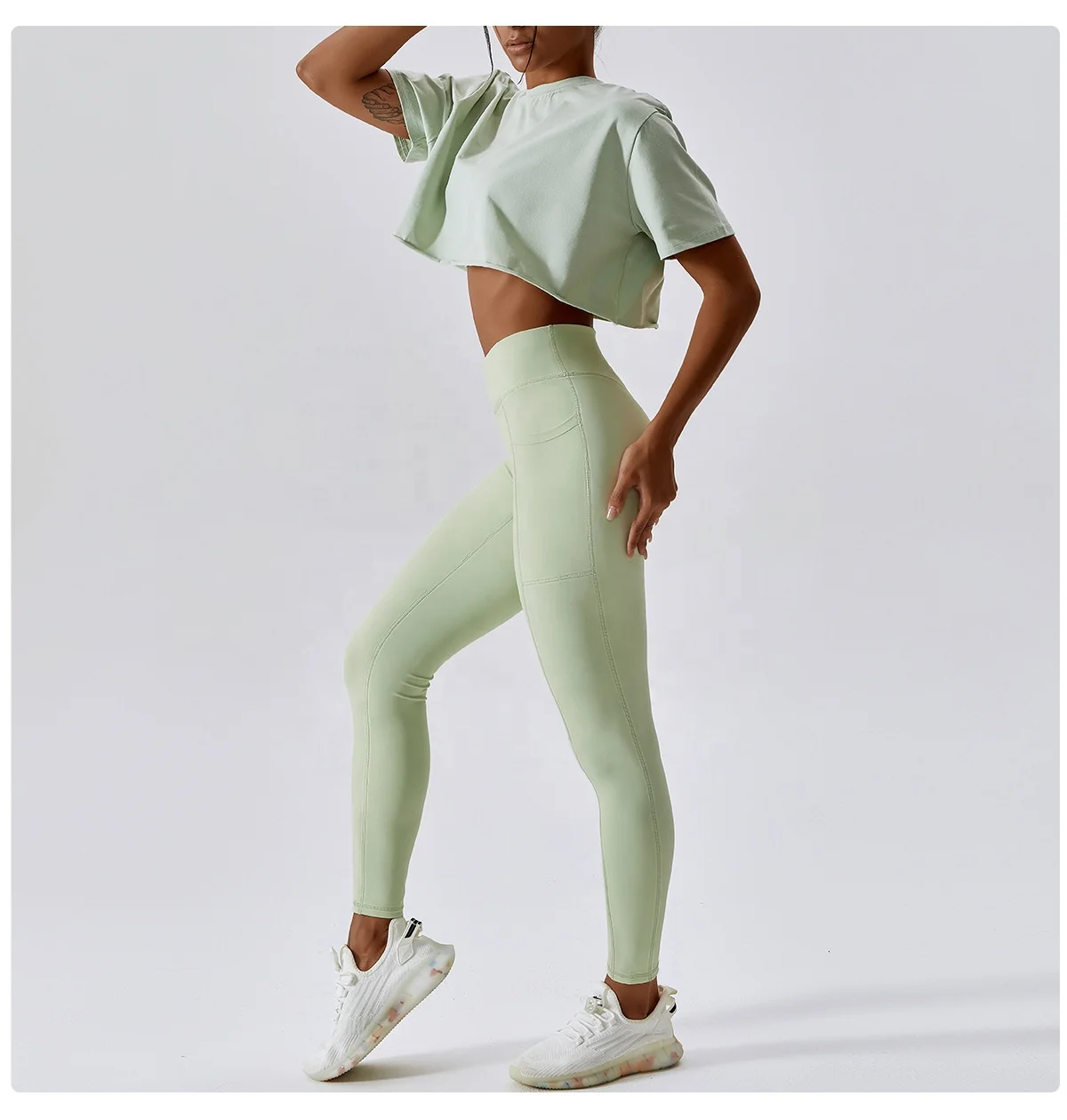 Sport T Shirts Custom Logo 95% Cotton 5% Spandex Womens Short Sleeve Yoga Crop Tops Activewear Workout Training Gym T Shirt