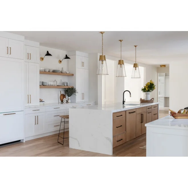 Hangzhou Vermont New Trends Shaker Custom Kitchen Cabinet White Paint Color With White Oak Island Cabinets