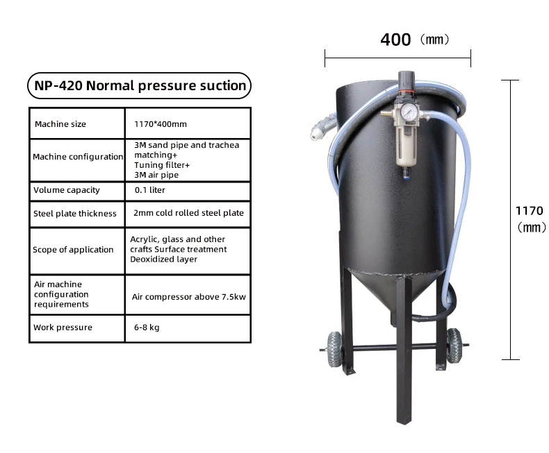
portable mini sandblast small high pressure water plus sand blasting rust mobile pot sandblasting equipment machine for sale 